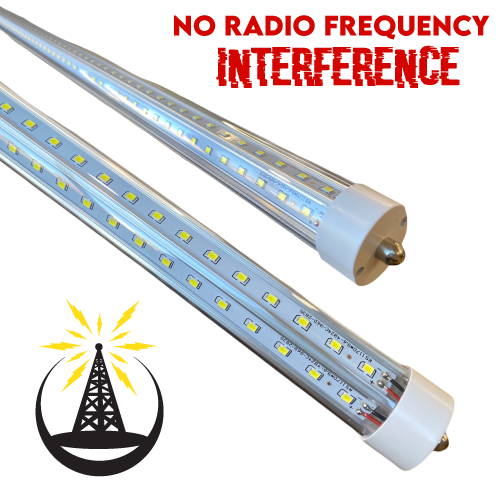 Fa8 Single Pin T8 LED 8ft 72w 10,944 Lumens CLEAR LENS (NO RF) V-Series Dual-Row