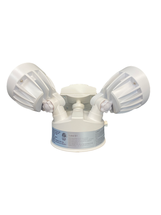Dual-Head Motion Activated Flood Light -WHITE - 30 Watt