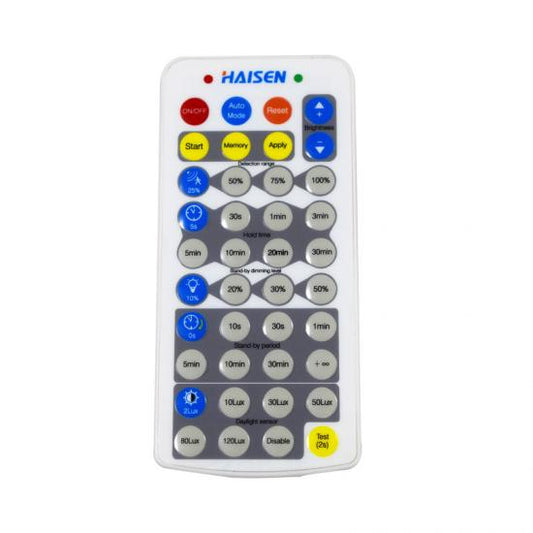 HAISEN REMOTE CONTROL  (Requires Sensor/Remote Receiver Unit) For Shoebox and UFO Programmable Models
